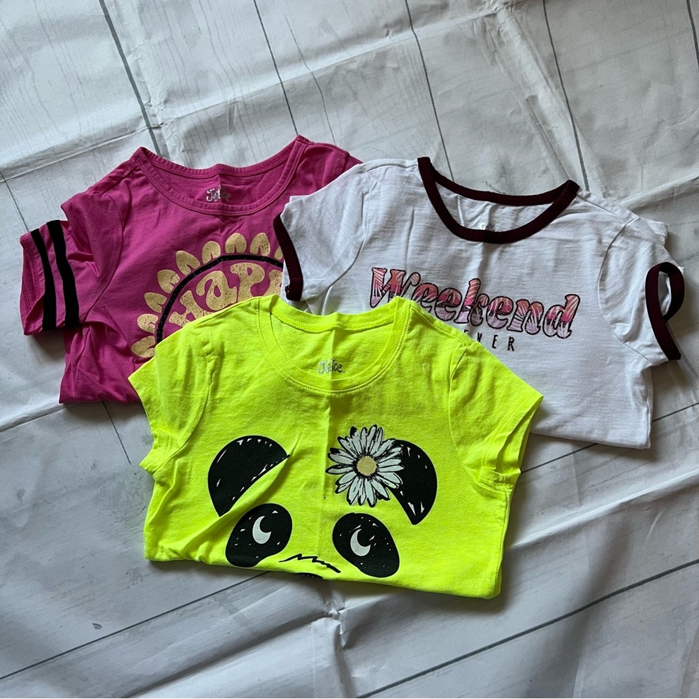 Justice Girls’ Size 7 Short Sleeved Shirt Bundle